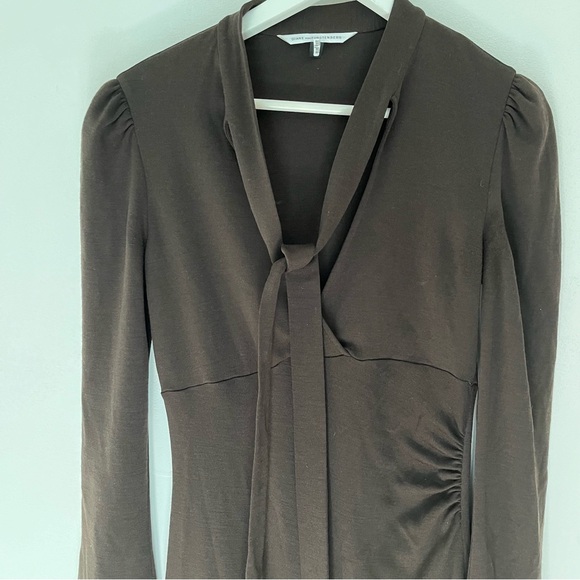 Diane von Fusterbeg midi dress in brown size 8 - Picture 8 of 9